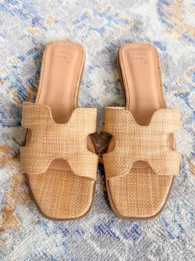 EUC! A New Day Woven Slide Sandals - Neutral Tan Women’s Sandals